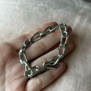 Vintage Speidel Chain Link Bracelet 8.5” Silver Tone Chunky C Clasp